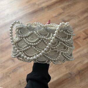 Elegant Pearl Beaded Clutch